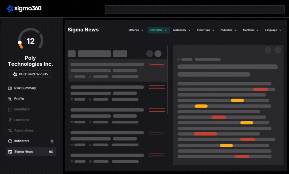 Entity Risk - High UI