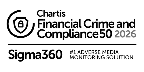 Chartis Financial Crime and Compliance 50 2026, Sigma360, number 1 Adverse Media Monitoring Solution