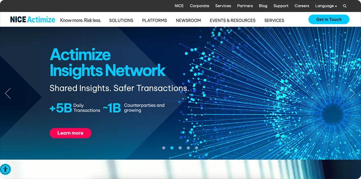 NiceActimize Homepage
