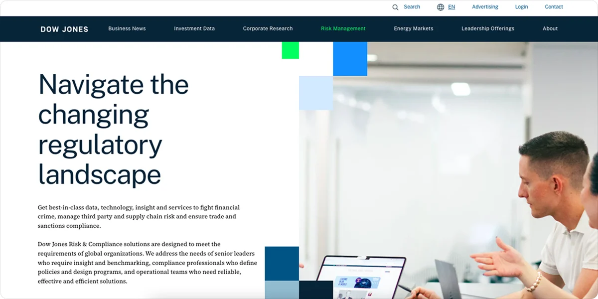 Dow Jones Homepage