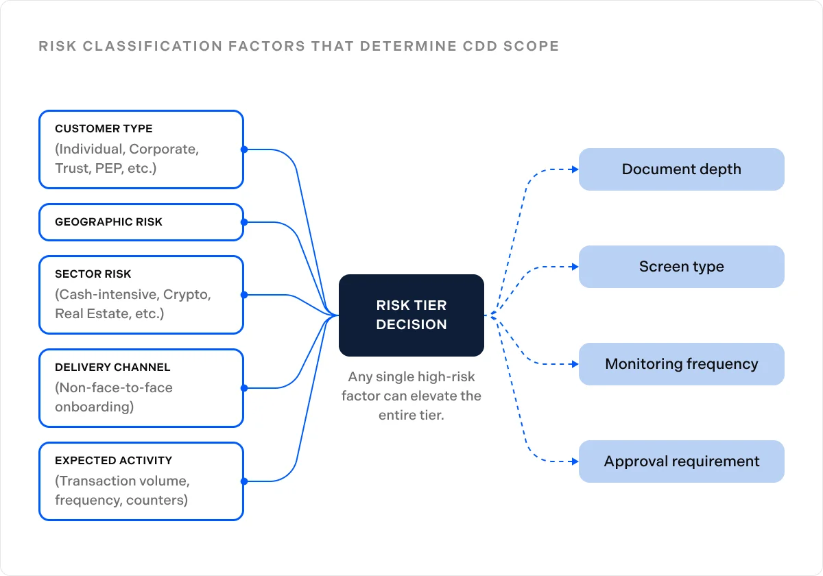 How a single risk tier calibrates every downstream AML control